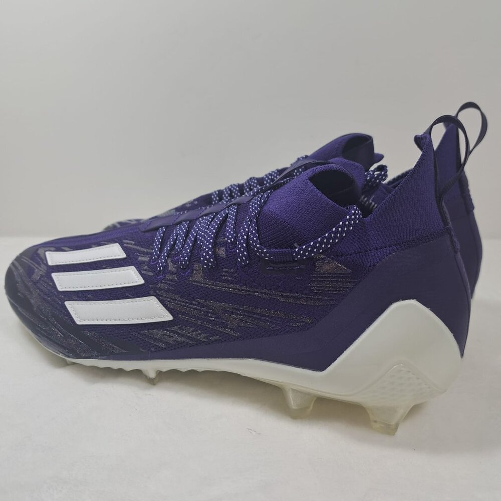 Adidas Adizero Primeknit Football Cleats Mens 13 Shoes Purple White Mid Sneakers - Picture 7 of 12